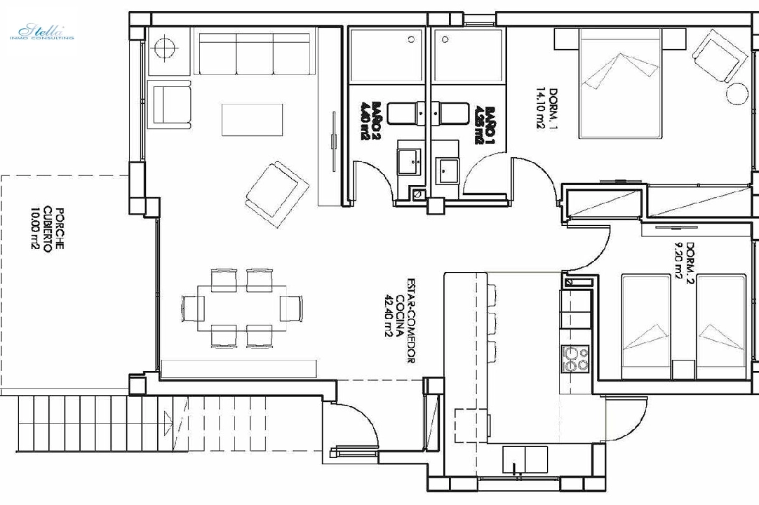 ground floor apartment in San Miguel de Salinas for sale, built area 92 m², condition first owner, 3 bedroom, 2 bathroom, swimming-pool, ref.: HA-SMN-205-A01-3