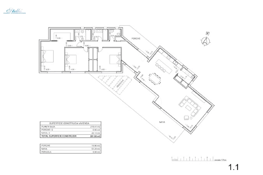 villa in Moraira for sale, built area 251 m², air-condition, plot area 1030 m², 3 bedroom, 2 bathroom, swimming-pool, ref.: CA-H-1351-AMB-5