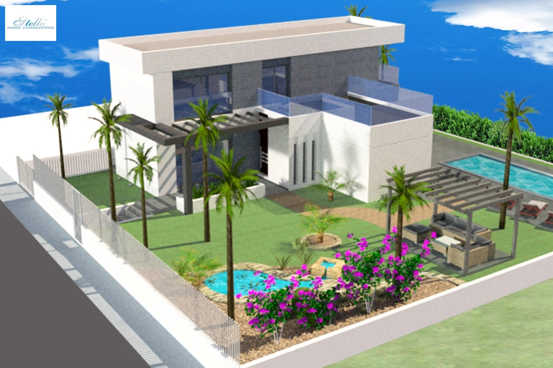 villa in Polop(Lomas del Sol) for sale, air-condition, plot area 600 m², 3 bedroom, 2 bathroom, swimming-pool, ref.: BP-3435POL-1