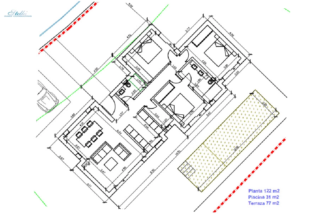 villa in Pedreguer(Monte Solana) for sale, built area 230 m², air-condition, plot area 719 m², 3 bedroom, 2 bathroom, swimming-pool, ref.: BP-3578PED-4