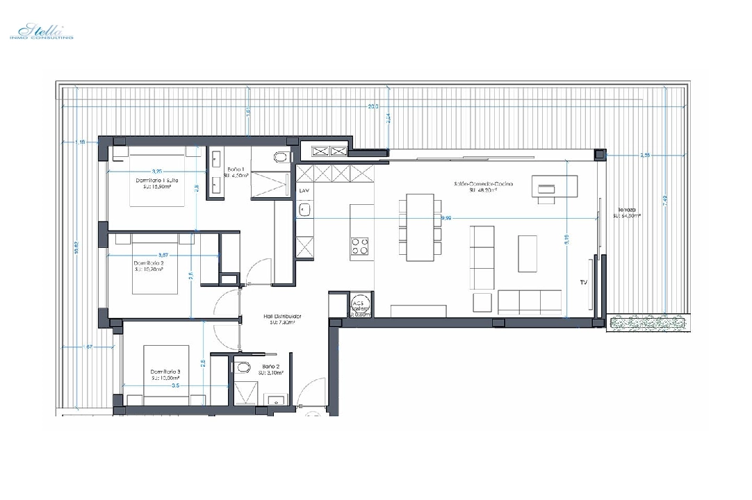 apartment on higher floor in Orihuela Costa for sale, built area 152 m², condition first owner, air-condition, 3 bedroom, 2 bathroom, swimming-pool, ref.: HA-OCN-161-A02-8