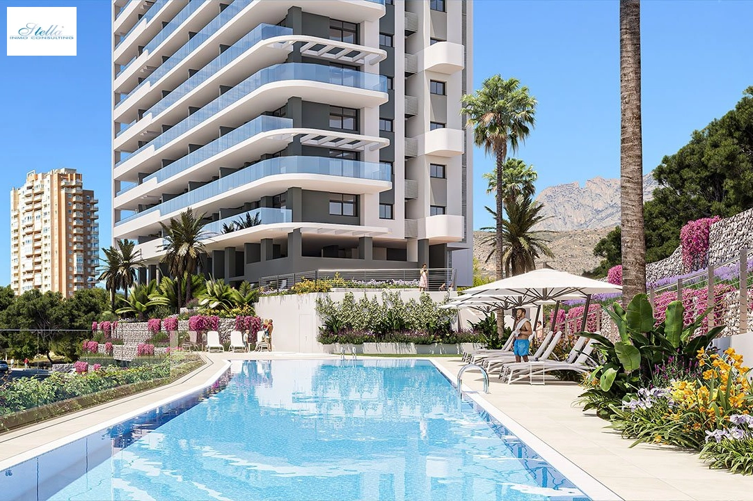 apartment on higher floor in Benidorm for sale, built area 118 m², condition first owner, air-condition, 3 bedroom, 2 bathroom, swimming-pool, ref.: HA-BEN-112-A03-1