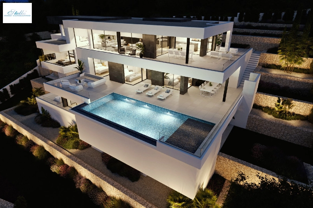 villa in Cumbre del Sol(Residencial Plus Jazmines) for sale, built area 440 m², plot area 1877 m², 3 bedroom, 5 bathroom, swimming-pool, ref.: VA-AJ044-1