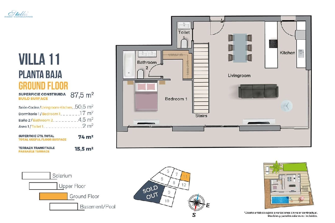 villa in Finestrat for sale, built area 149 m², condition first owner, plot area 346 m², 3 bedroom, 2 bathroom, swimming-pool, ref.: HA-FIN-120-E03-41