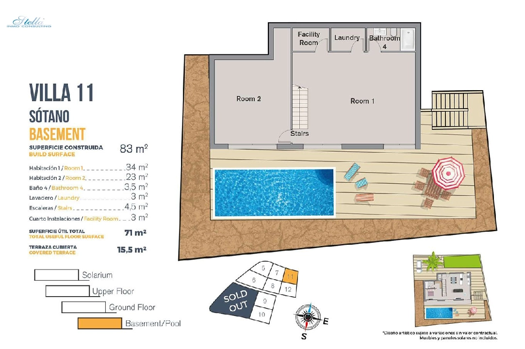 villa in Finestrat for sale, built area 149 m², condition first owner, plot area 346 m², 3 bedroom, 2 bathroom, swimming-pool, ref.: HA-FIN-120-E03-43