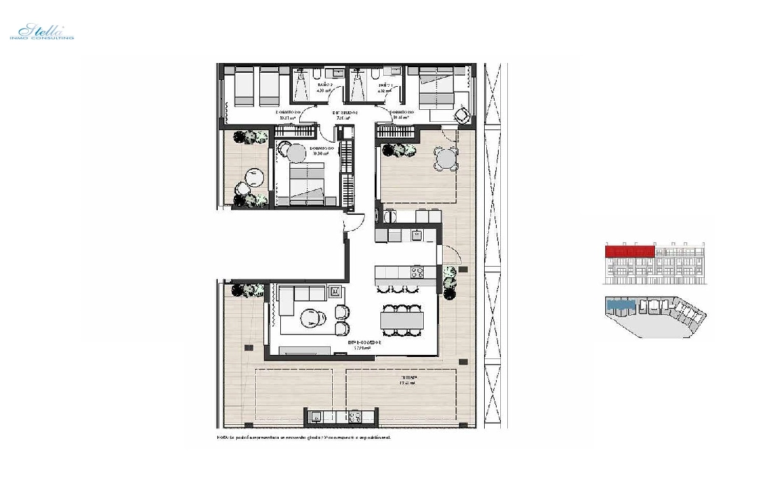 penthouse apartment in Los Alcazares for sale, built area 187 m², condition first owner, 3 bedroom, 2 bathroom, swimming-pool, ref.: HA-LAN-450-A03-8