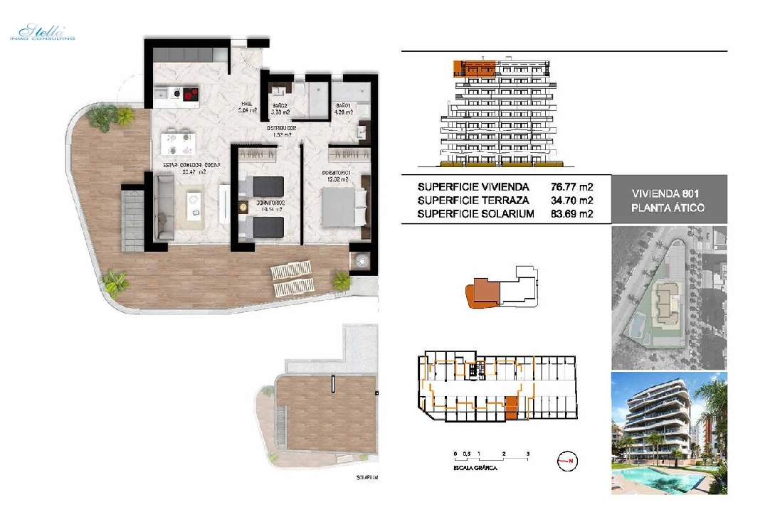 penthouse apartment in Guardamar del Segura for sale, built area 199 m², condition first owner, 2 bedroom, 2 bathroom, swimming-pool, ref.: HA-GUN-411-A02-14