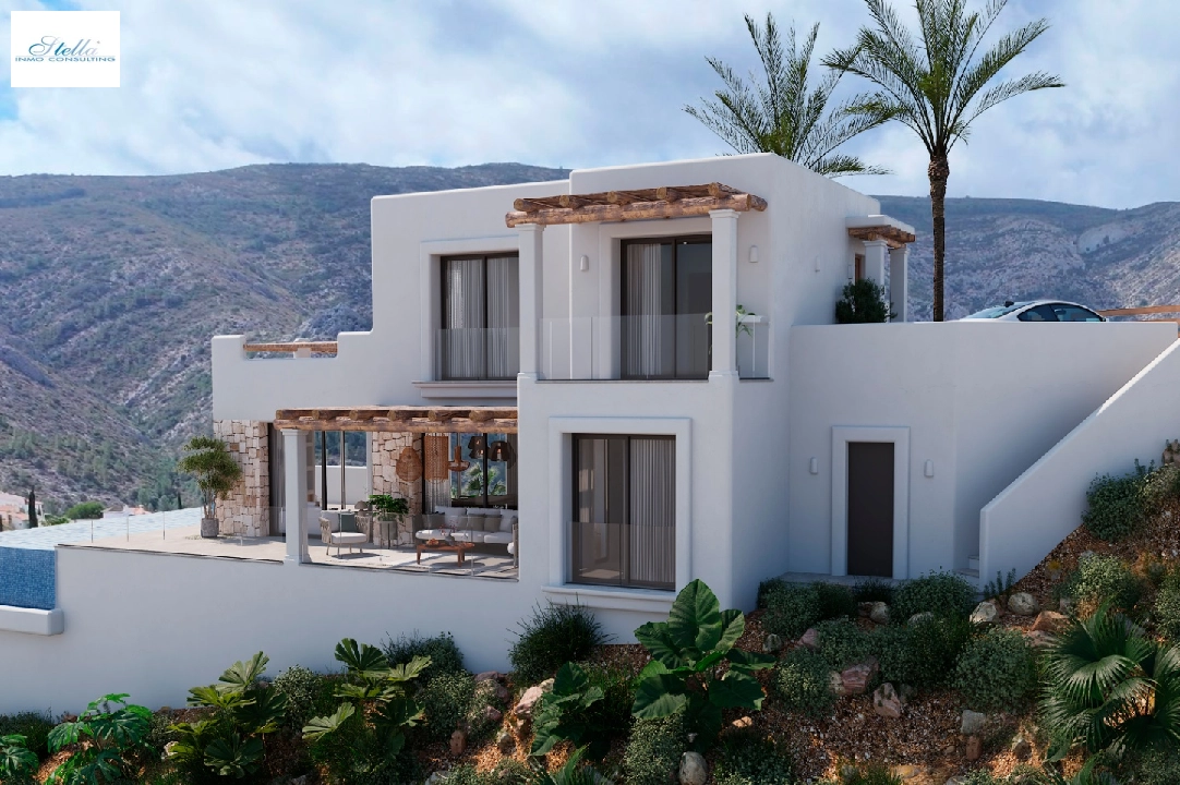 villa in Pedreguer(Monte Solana I) for sale, built area 252 m², year built 2025, air-condition, plot area 608 m², 3 bedroom, 2 bathroom, swimming-pool, ref.: UM-UV-SERPIS-1