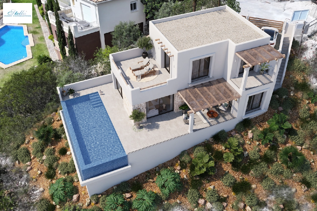 villa in Pedreguer(Monte Solana I) for sale, built area 252 m², year built 2025, air-condition, plot area 608 m², 3 bedroom, 2 bathroom, swimming-pool, ref.: UM-UV-SERPIS-24