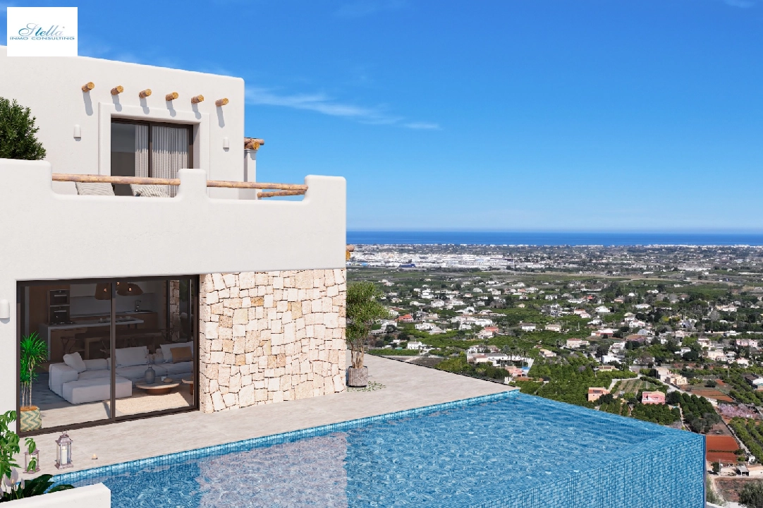 villa in Pedreguer(Monte Solana I) for sale, built area 252 m², year built 2025, air-condition, plot area 608 m², 3 bedroom, 2 bathroom, swimming-pool, ref.: UM-UV-SERPIS-3