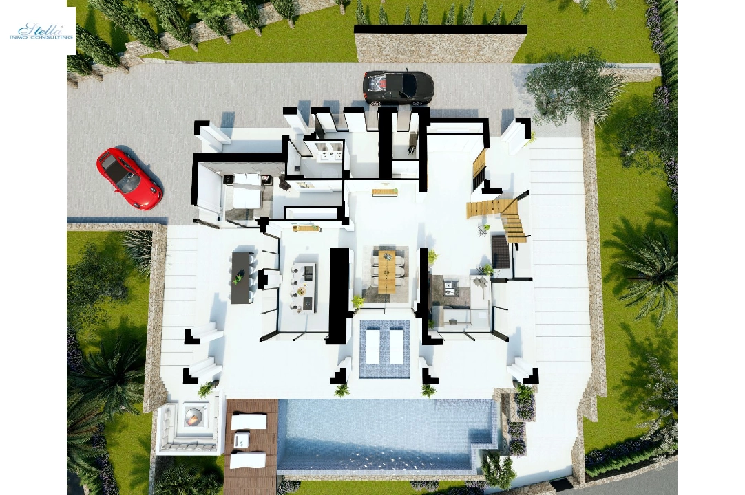 villa in Benissa(La Fustera) for sale, built area 615 m², year built 2023, air-condition, plot area 1347 m², 4 bedroom, 3 bathroom, swimming-pool, ref.: BI-BE.H-902-20