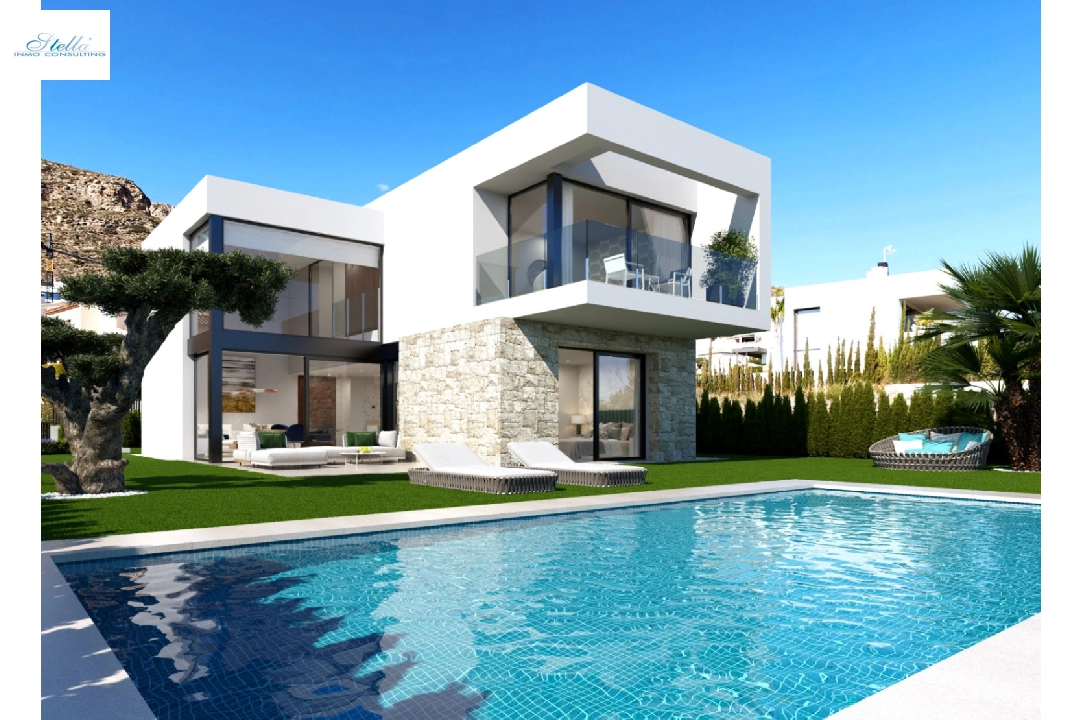 villa in Finestrat for sale, built area 282 m², year built 2023, + KLIMA, air-condition, plot area 482 m², 3 bedroom, 3 bathroom, swimming-pool, ref.: BI-AL.H-032-1