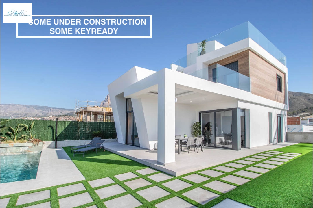 villa in Finestrat(Puigcampana Golf) for sale, built area 164 m², air-condition, plot area 354 m², 3 bedroom, 2 bathroom, swimming-pool, ref.: BP-7057FIN-1