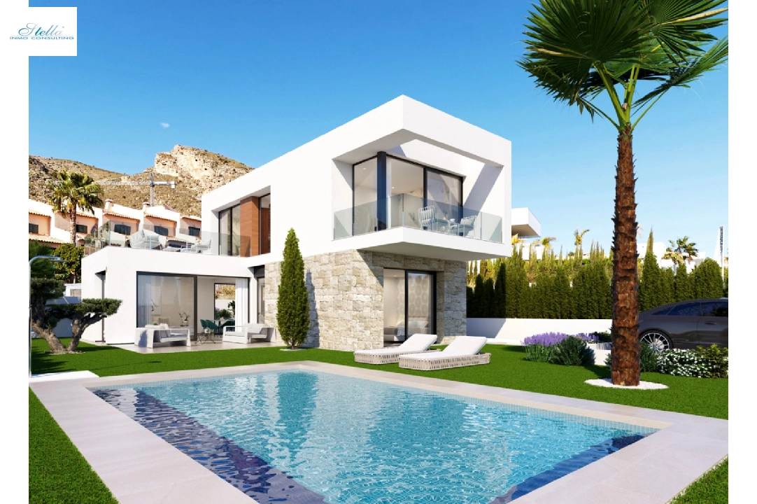 villa in Finestrat for sale, built area 235 m², year built 2024, + KLIMA, air-condition, plot area 447 m², 3 bedroom, 3 bathroom, swimming-pool, ref.: BI-AL.H-034-7