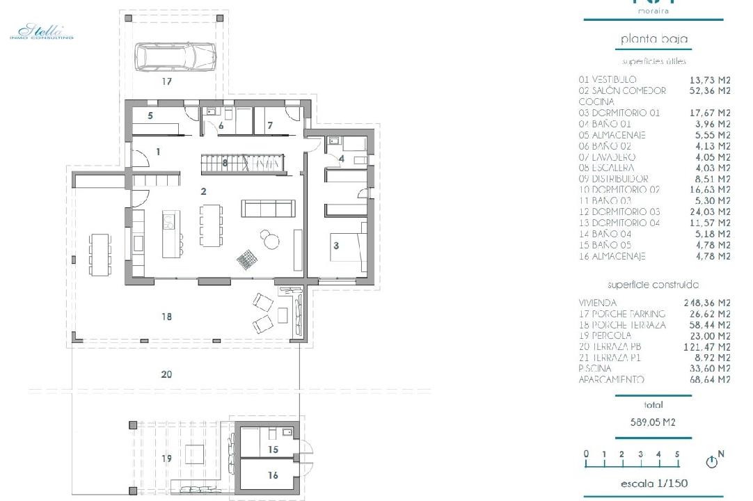 villa in Moraira for sale, built area 248 m², air-condition, plot area 800 m², 4 bedroom, 5 bathroom, swimming-pool, ref.: BI-MT.H-795-11