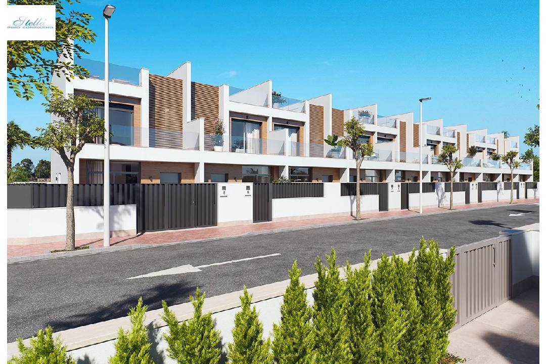 terraced house in San Pedro del Pinatar for sale, built area 157 m², condition first owner, plot area 92 m², 3 bedroom, 2 bathroom, swimming-pool, ref.: HA-SAN-115-R01-2