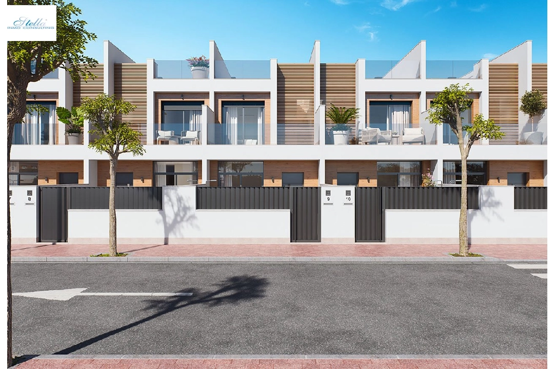 terraced house in San Pedro del Pinatar for sale, built area 157 m², condition first owner, plot area 92 m², 3 bedroom, 2 bathroom, swimming-pool, ref.: HA-SAN-115-R01-3