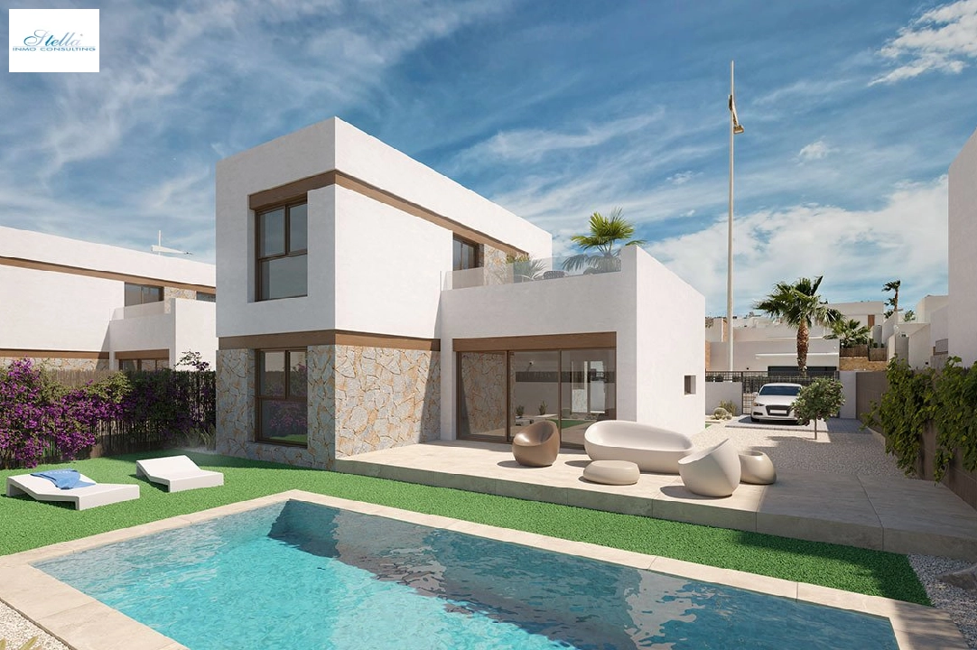 villa in Algorfa for sale, built area 198 m², condition first owner, + fussboden, air-condition, plot area 308 m², 3 bedroom, 2 bathroom, swimming-pool, ref.: HA-ARN-109-E01-1