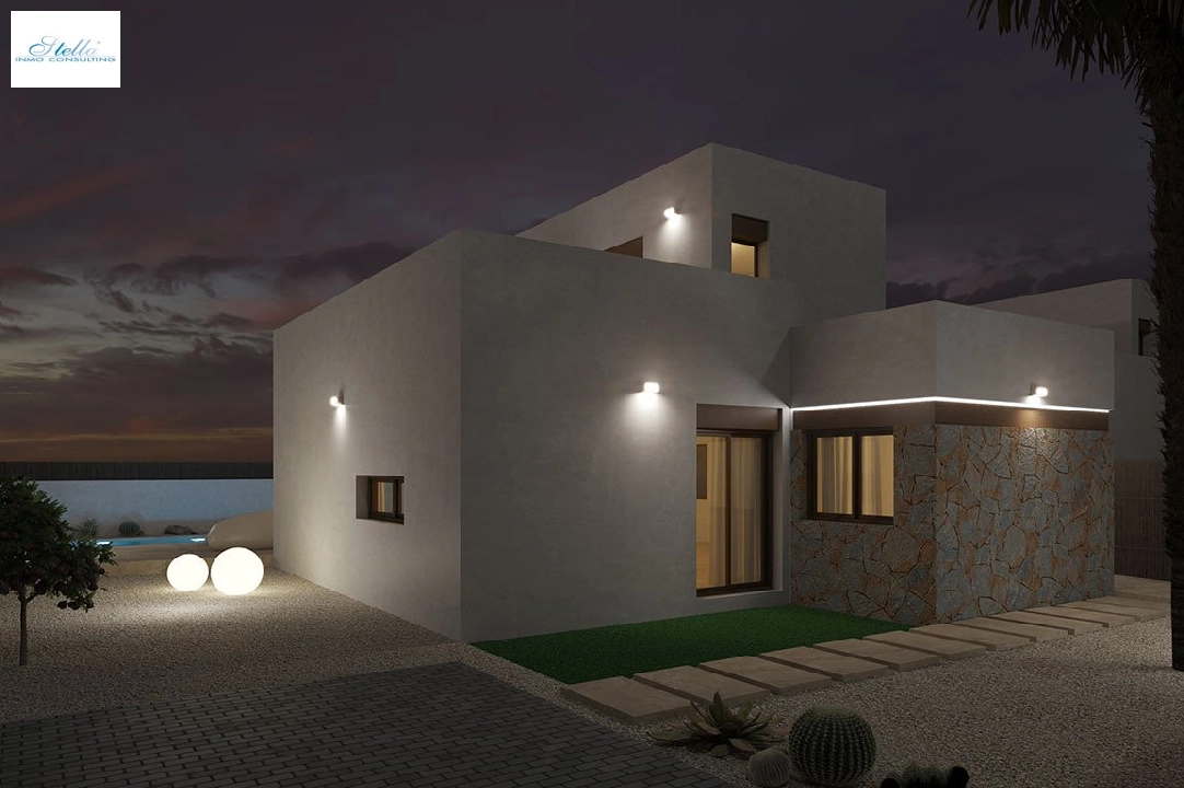 villa in Algorfa for sale, built area 198 m², condition first owner, + fussboden, air-condition, plot area 308 m², 3 bedroom, 2 bathroom, swimming-pool, ref.: HA-ARN-109-E01-13