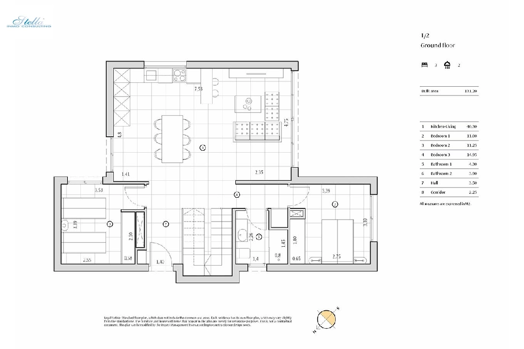 villa in Algorfa for sale, built area 198 m², condition first owner, + fussboden, air-condition, plot area 308 m², 3 bedroom, 2 bathroom, swimming-pool, ref.: HA-ARN-109-E01-14