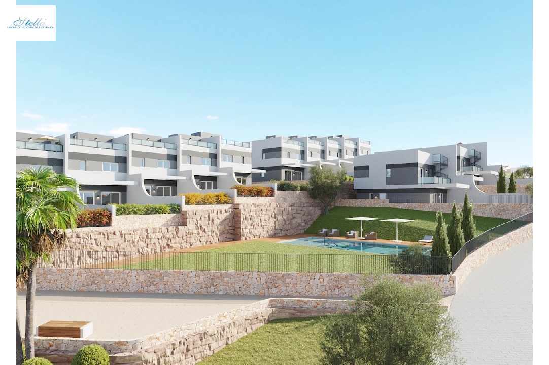 town house in Finestrat(Finestrat) for sale, built area 128 m², air-condition, plot area 275 m², 4 bedroom, 2 bathroom, swimming-pool, ref.: CA-B-1828-AMB-18