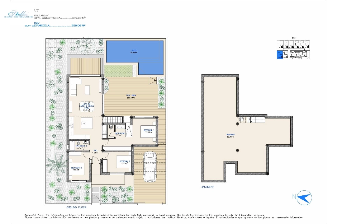 villa in Los Alcazares for sale, built area 108 m², condition first owner, plot area 297 m², 3 bedroom, 2 bathroom, swimming-pool, ref.: HA-LAN-433-E01-17