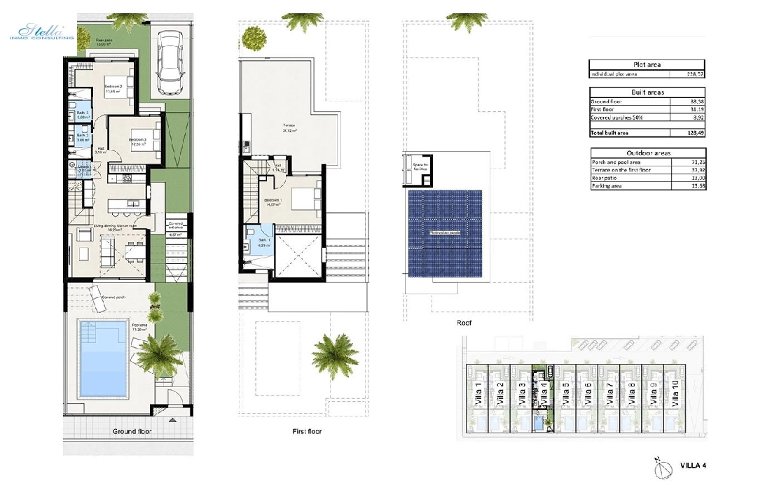 duplex house in Los Nietos for sale, built area 166 m², condition first owner, plot area 228 m², 3 bedroom, 3 bathroom, swimming-pool, ref.: HA-NIN-100-D01-21