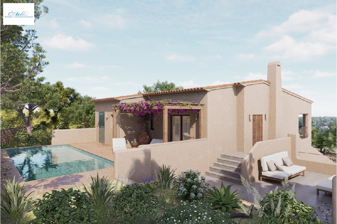 villa in Benissa(Baladrar) for sale, built area 183 m², air-condition, plot area 1136 m², 3 bedroom, 2 bathroom, swimming-pool, ref.: CA-H-1862-AMB-1